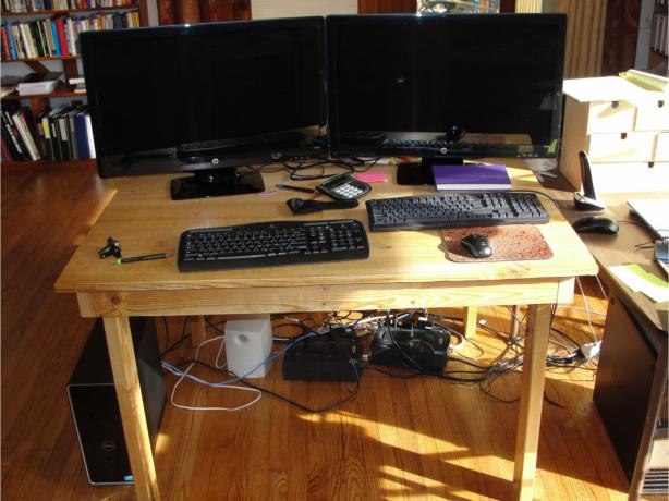 homemade computer table